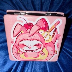 Labubu Pink Double Sided Folding Mirror